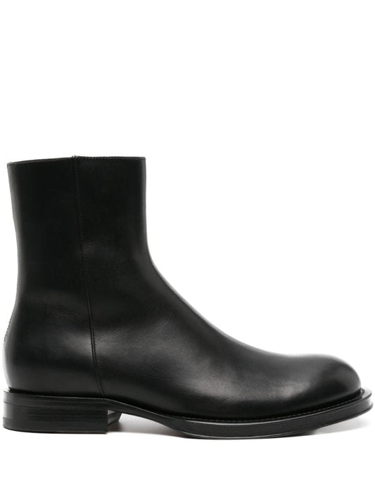 Black Medley Leather Ankle Boots