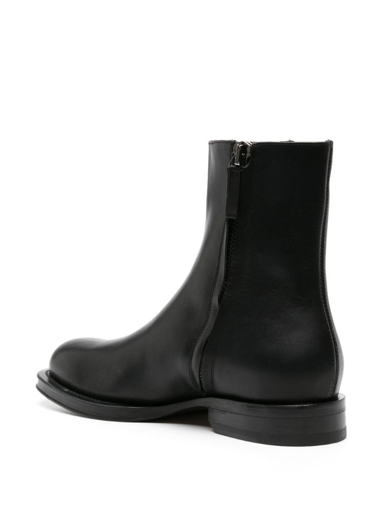Black Medley Leather Ankle Boots