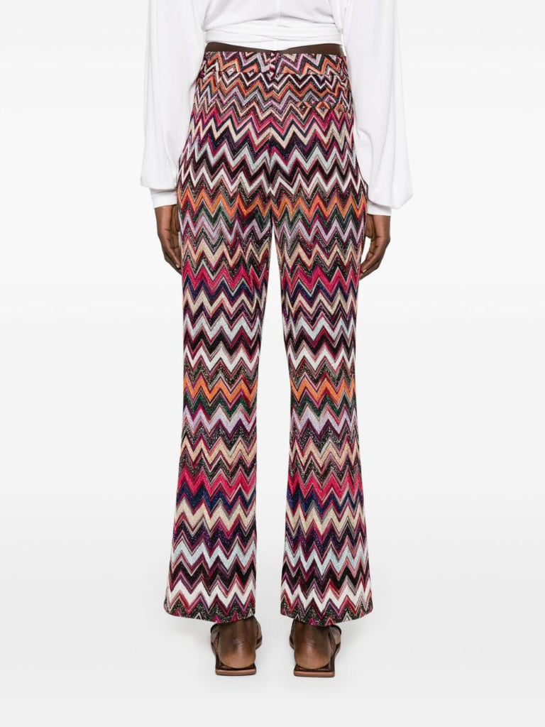 Multicolour Zigzag-pattern Lurex Trousers