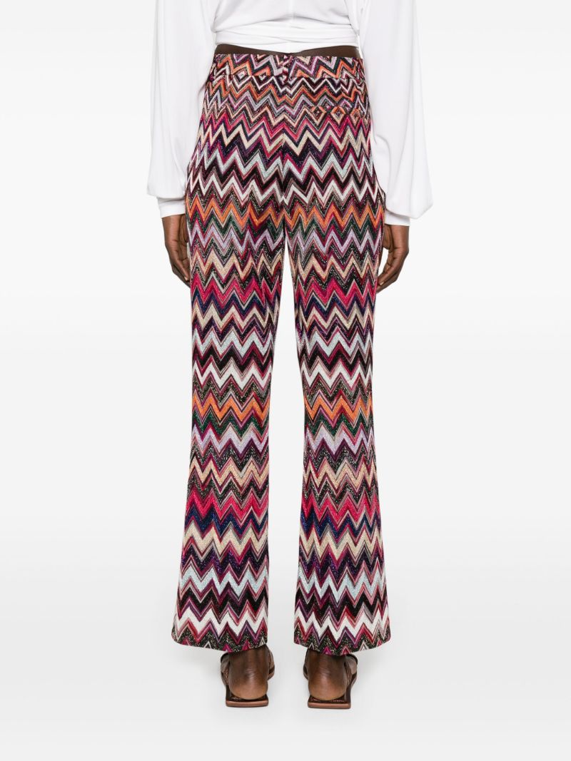 Multicolour Zigzag-pattern Lurex Trousers