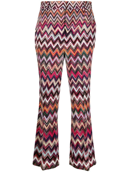 Multicolour Zigzag-pattern Lurex Trousers