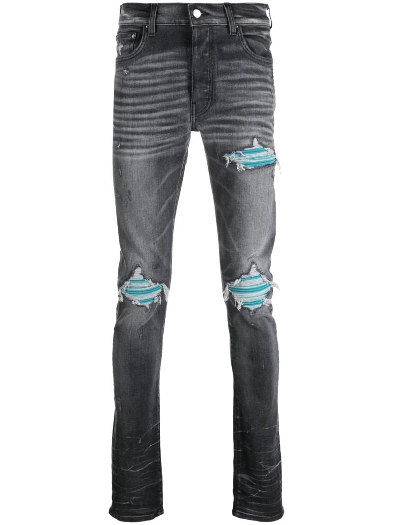 Grey Mx1 Distressed Skinny Jeans