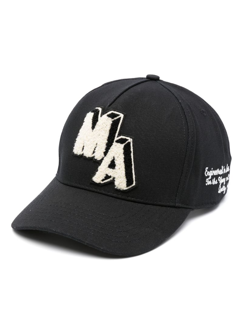 Black Chenille M.a. Patch Cotton Cap