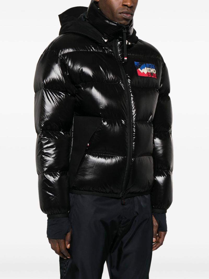 Black Marcassin Hooded Quilted Jacket