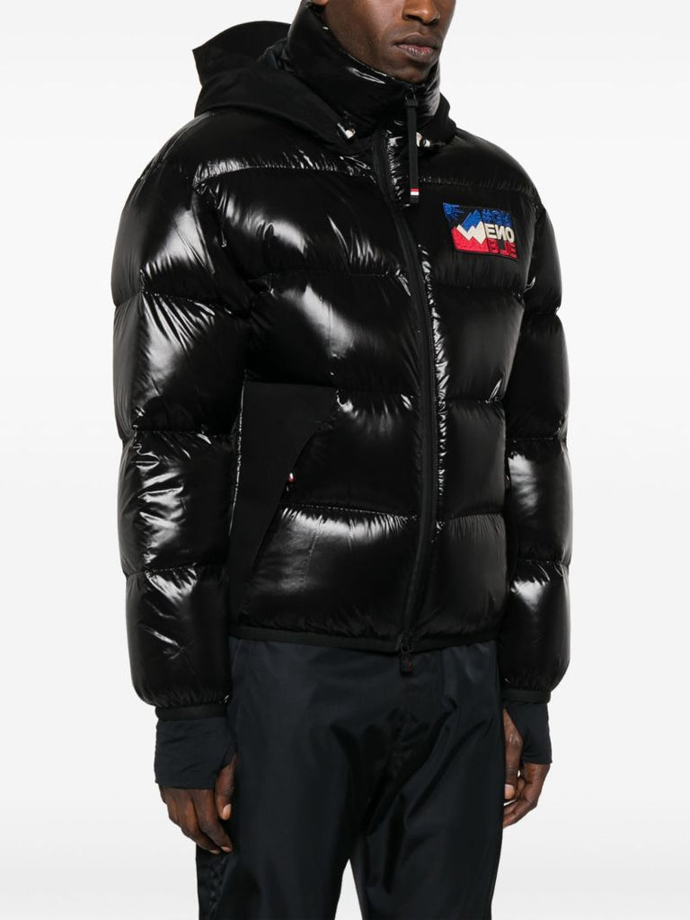 Black Marcassin Hooded Quilted Jacket