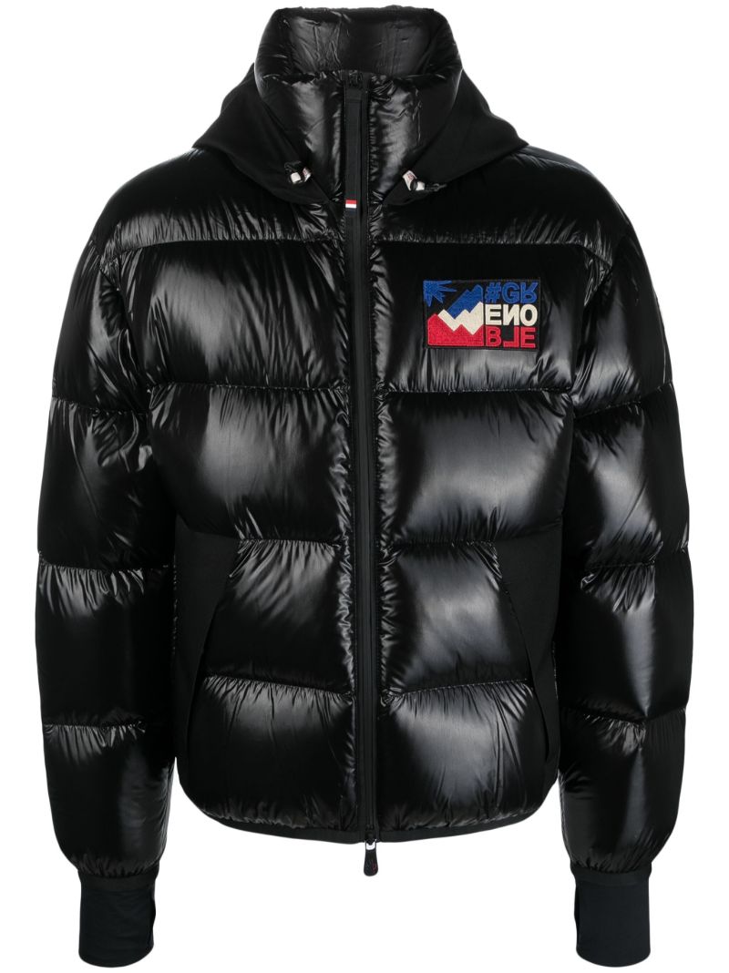 Black Marcassin Hooded Quilted Jacket
