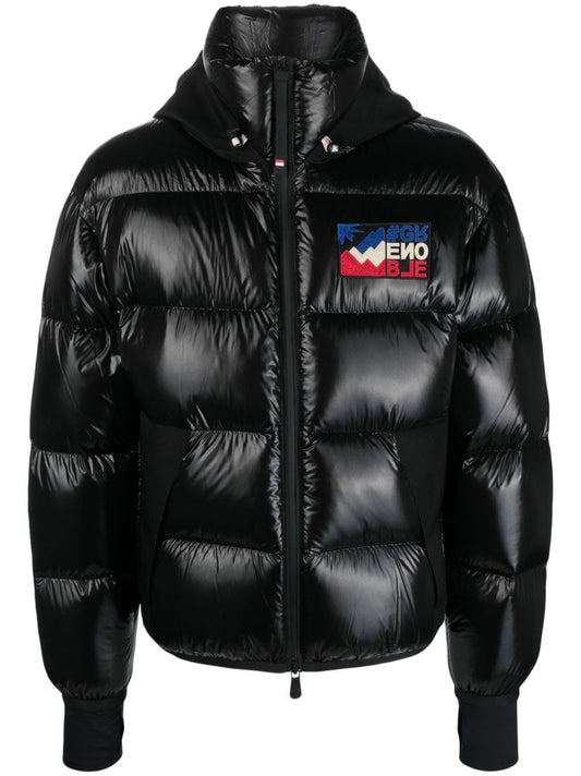 Black Marcassin Hooded Quilted Jacket