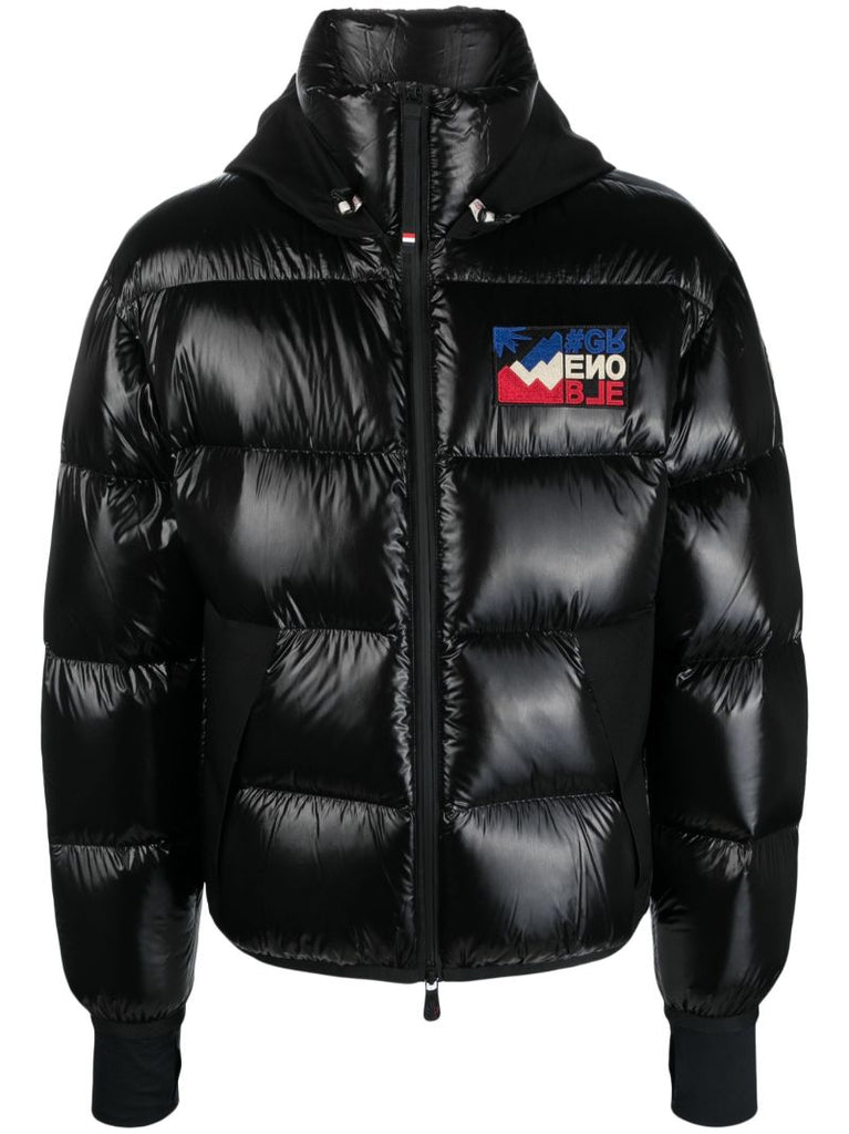Black Marcassin Hooded Quilted Jacket