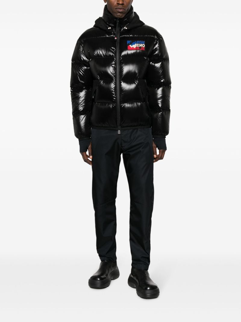 Black Marcassin Hooded Quilted Jacket