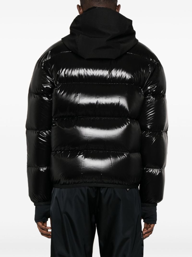 Black Marcassin Hooded Quilted Jacket