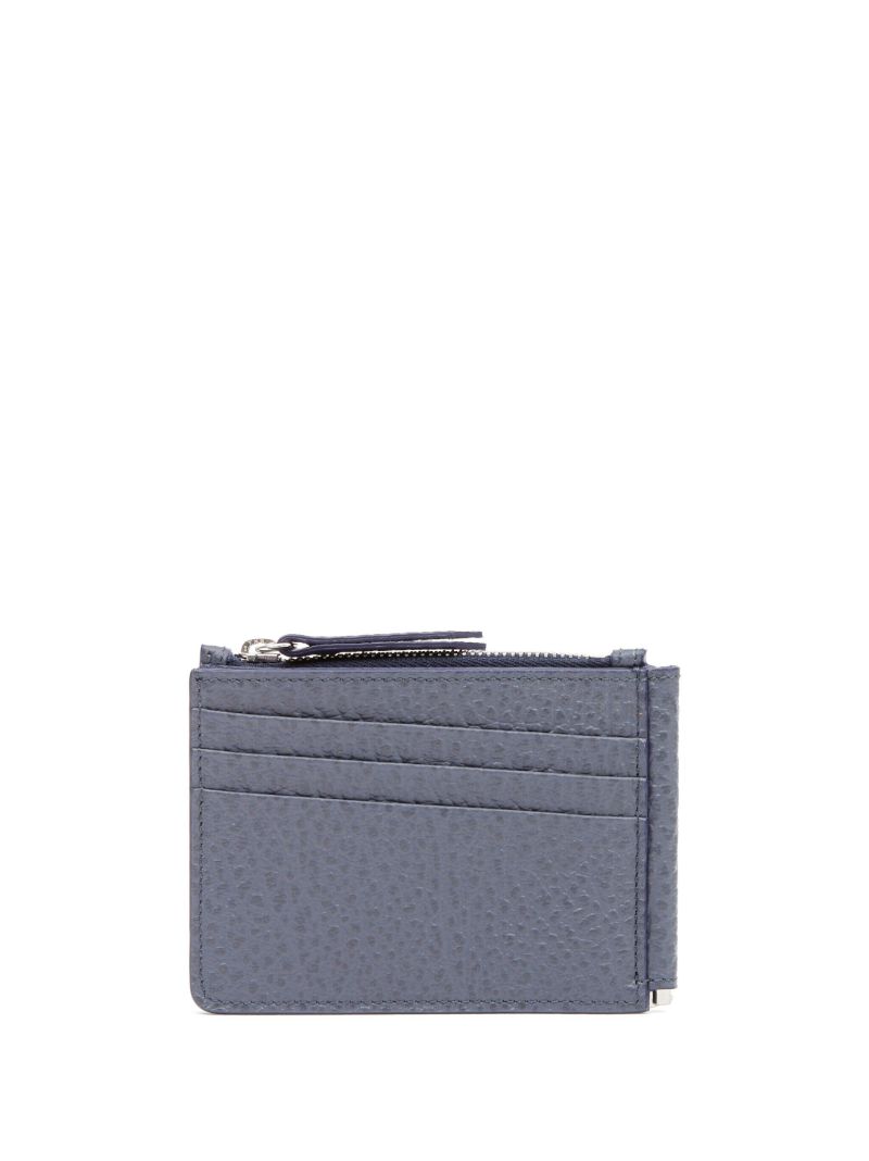 Blue Four-stitch Leather Wallet