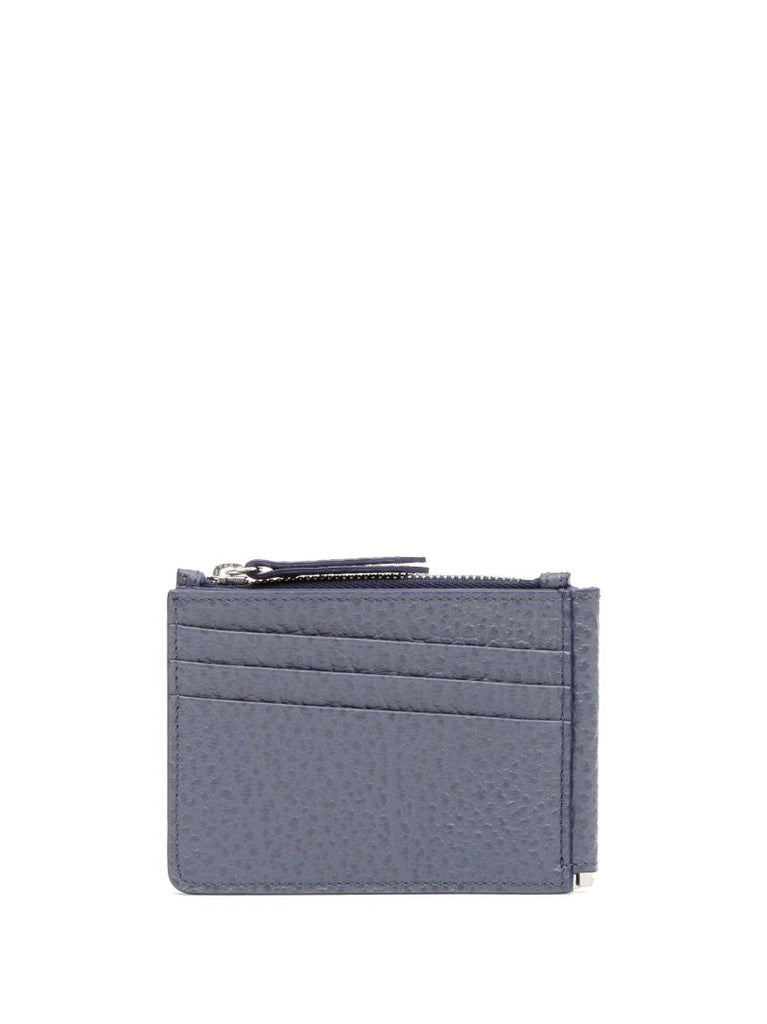 Blue Four-stitch Leather Wallet