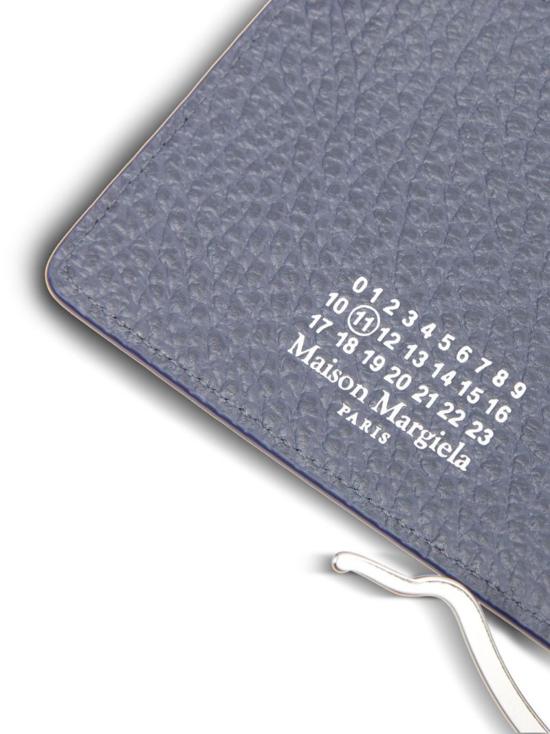 Blue Four-stitch Leather Wallet