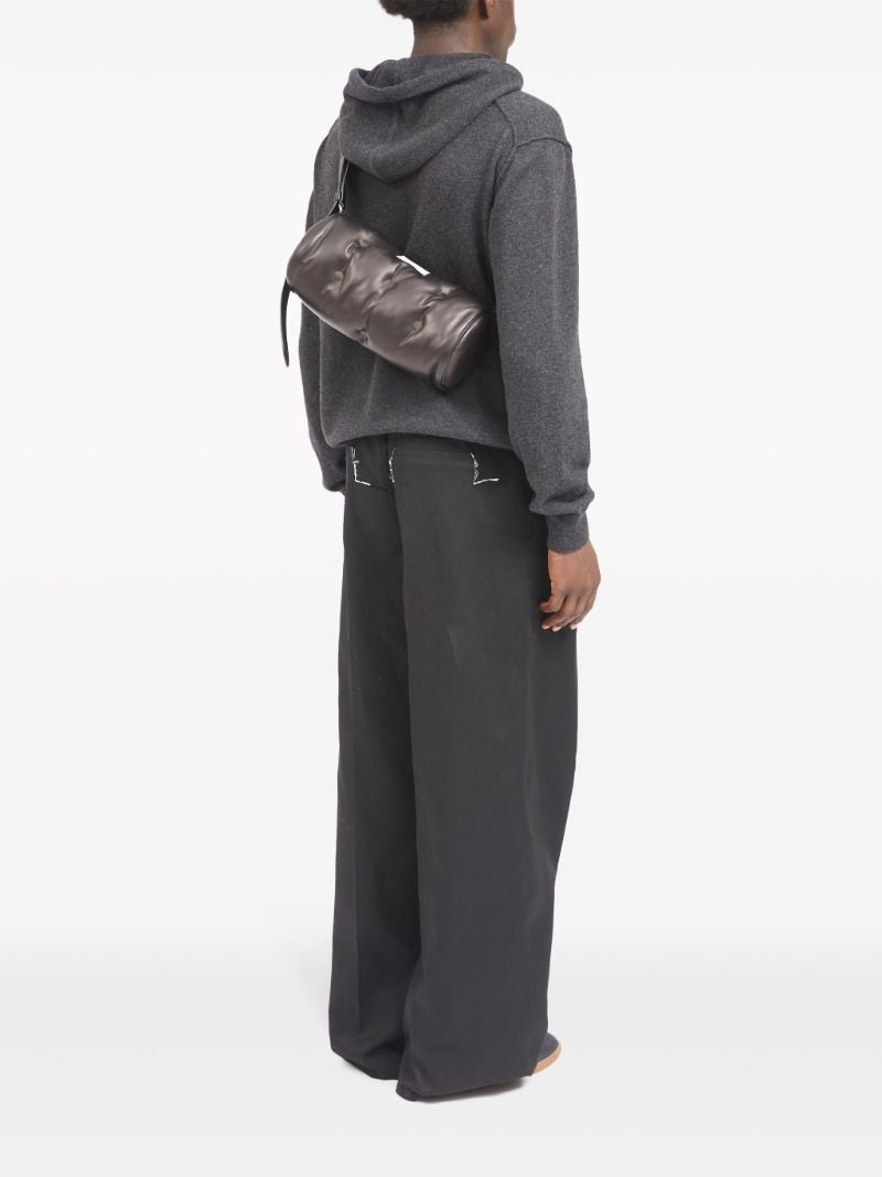 Black Glam Slam Leather Cross Body Bag