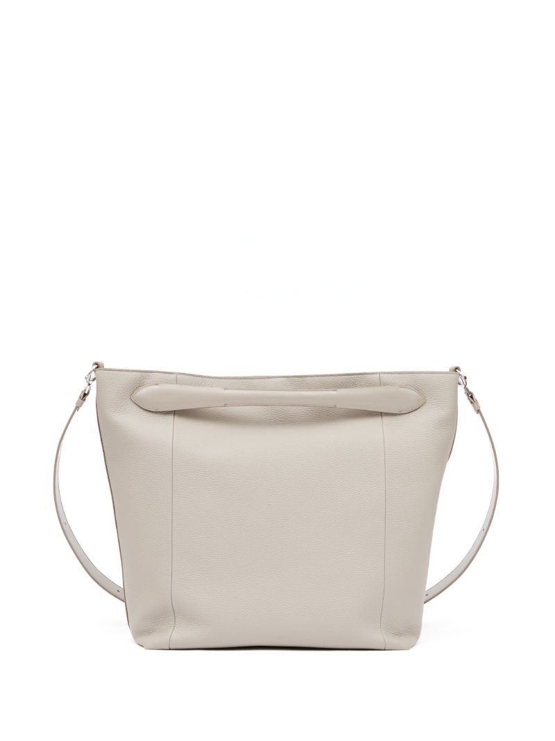 Grey Soft 5ac Leather Tote Bag