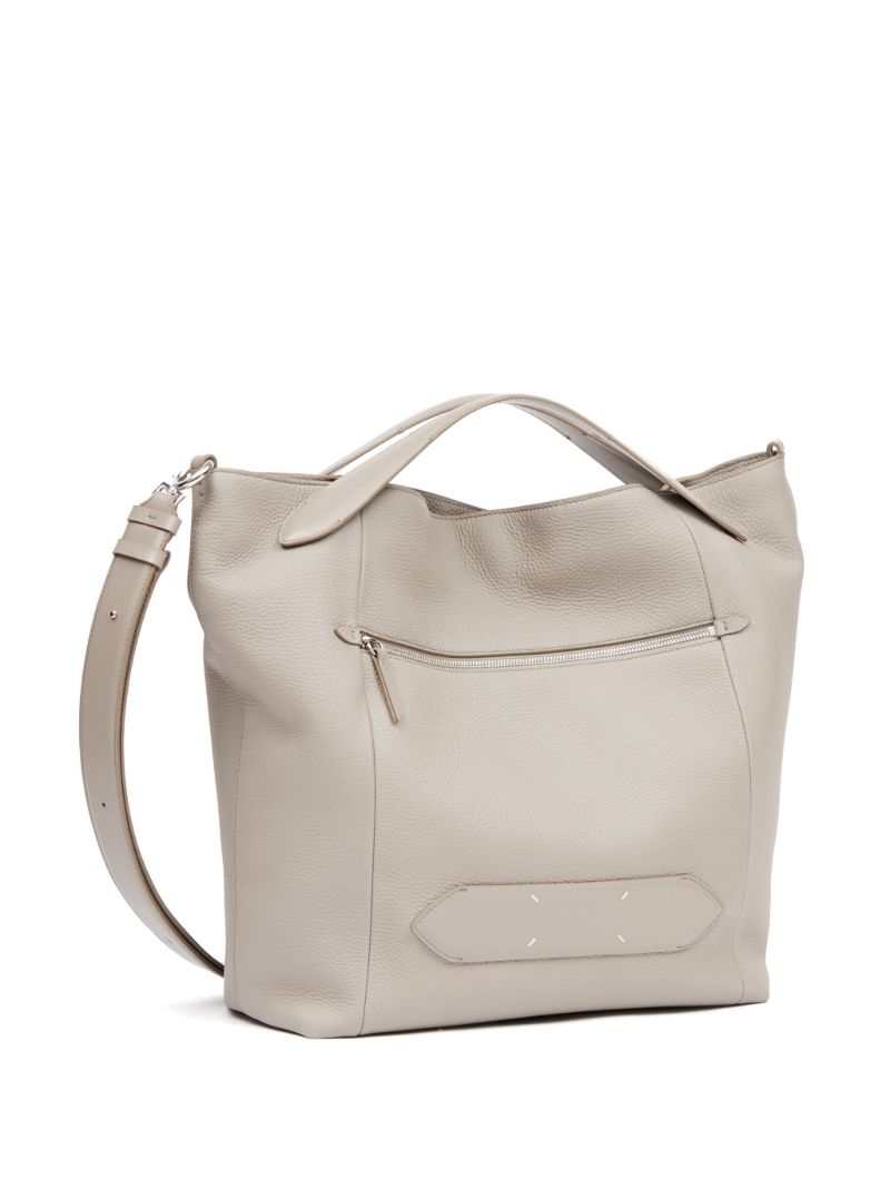 Grey Soft 5ac Leather Tote Bag