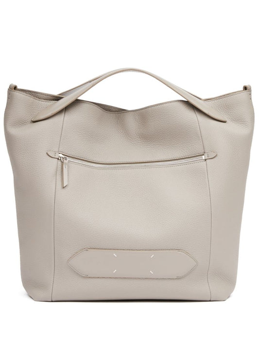 Grey Soft 5ac Leather Tote Bag