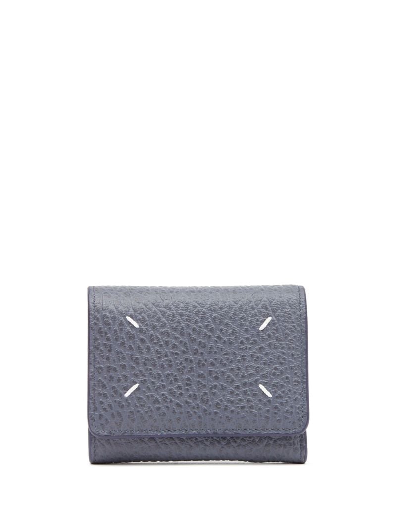 Blue Four Stitches Leather Wallet