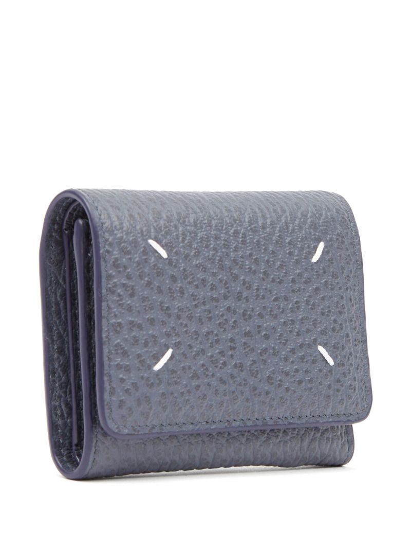 Blue Four Stitches Leather Wallet