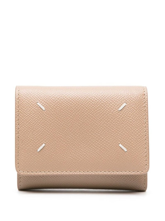 Neutral Four-stitch Leather Wallet