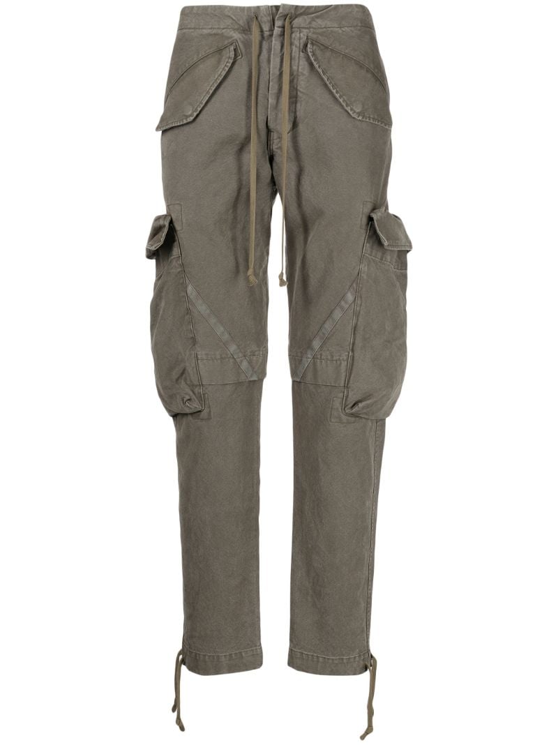 Green Tapered Cotton Cargo Trousers