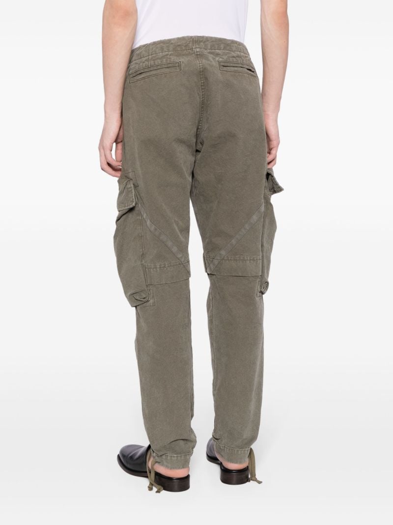 Green Tapered Cotton Cargo Trousers