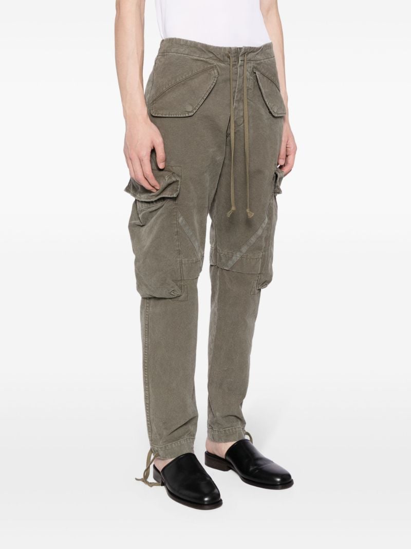 Green Tapered Cotton Cargo Trousers