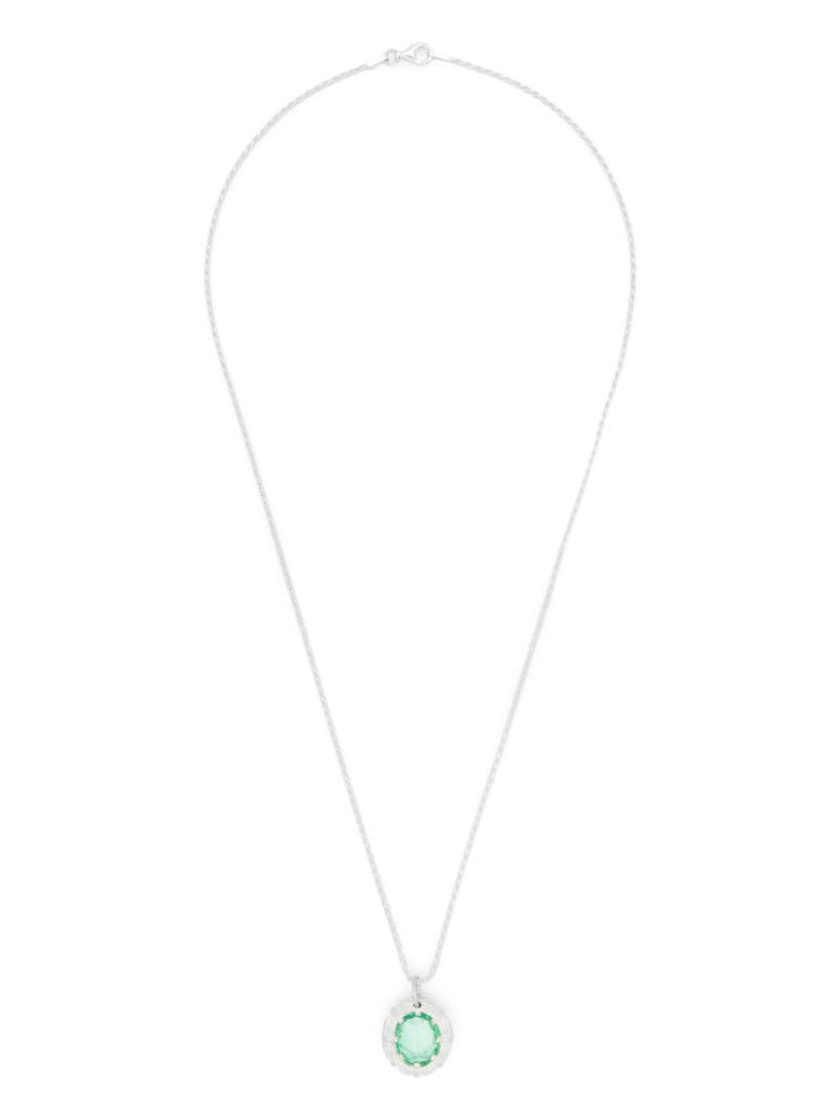 Sterling Silver Bound Willow Sapphire Necklace