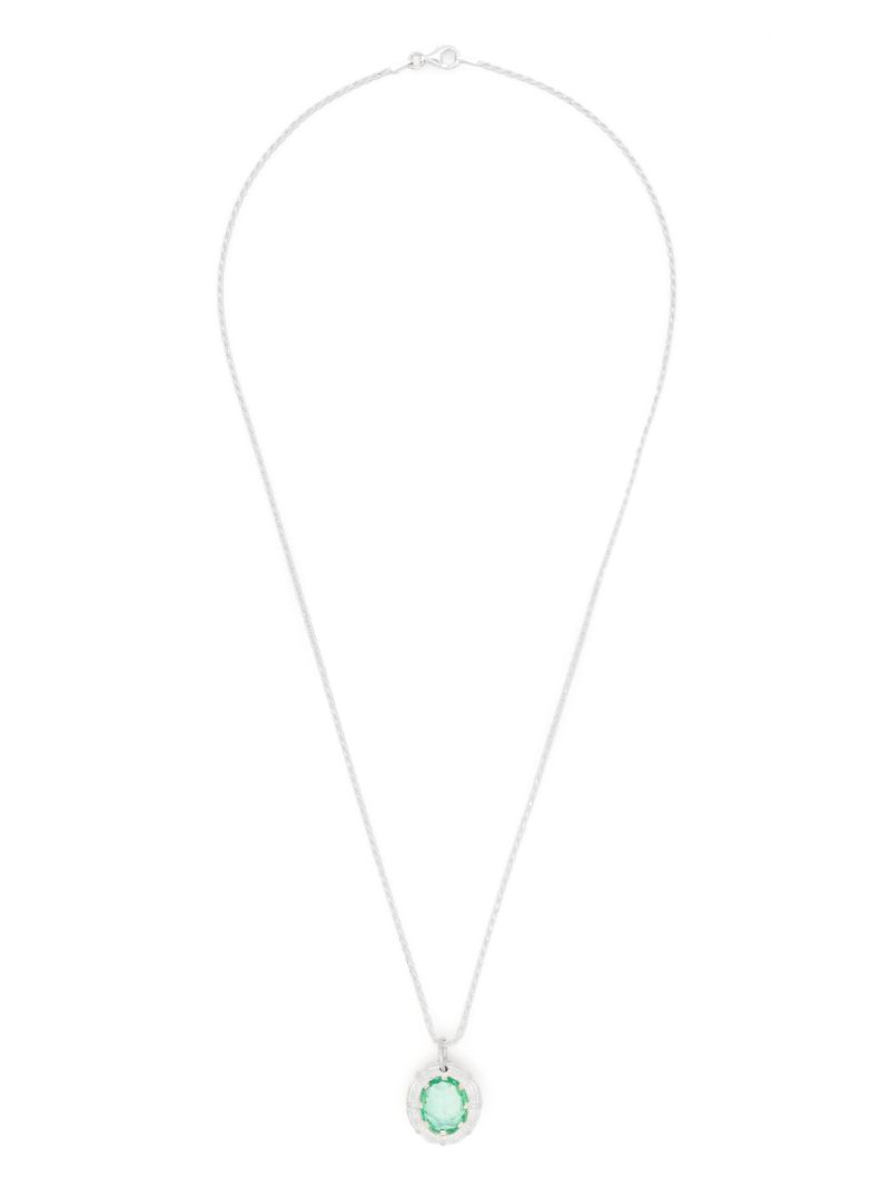 Sterling Silver Bound Willow Sapphire Necklace
