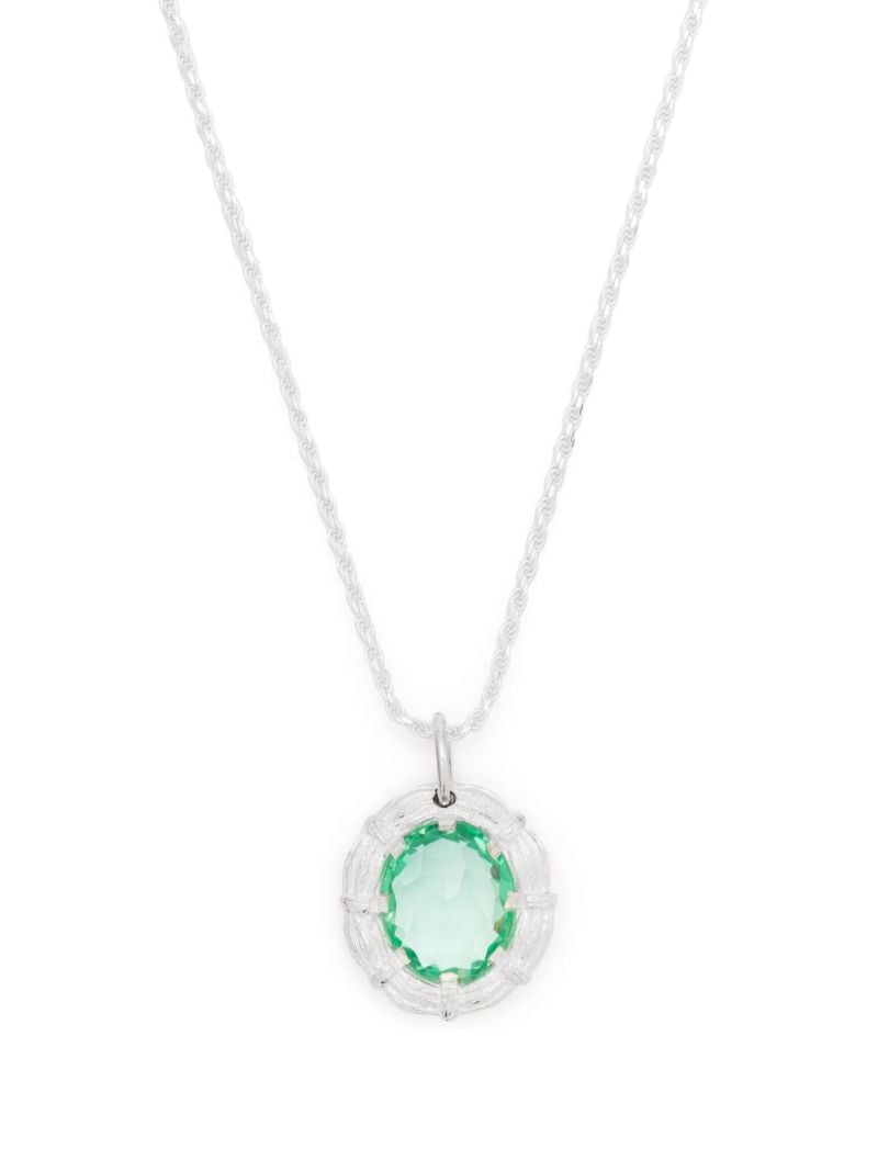 Sterling Silver Bound Willow Sapphire Necklace