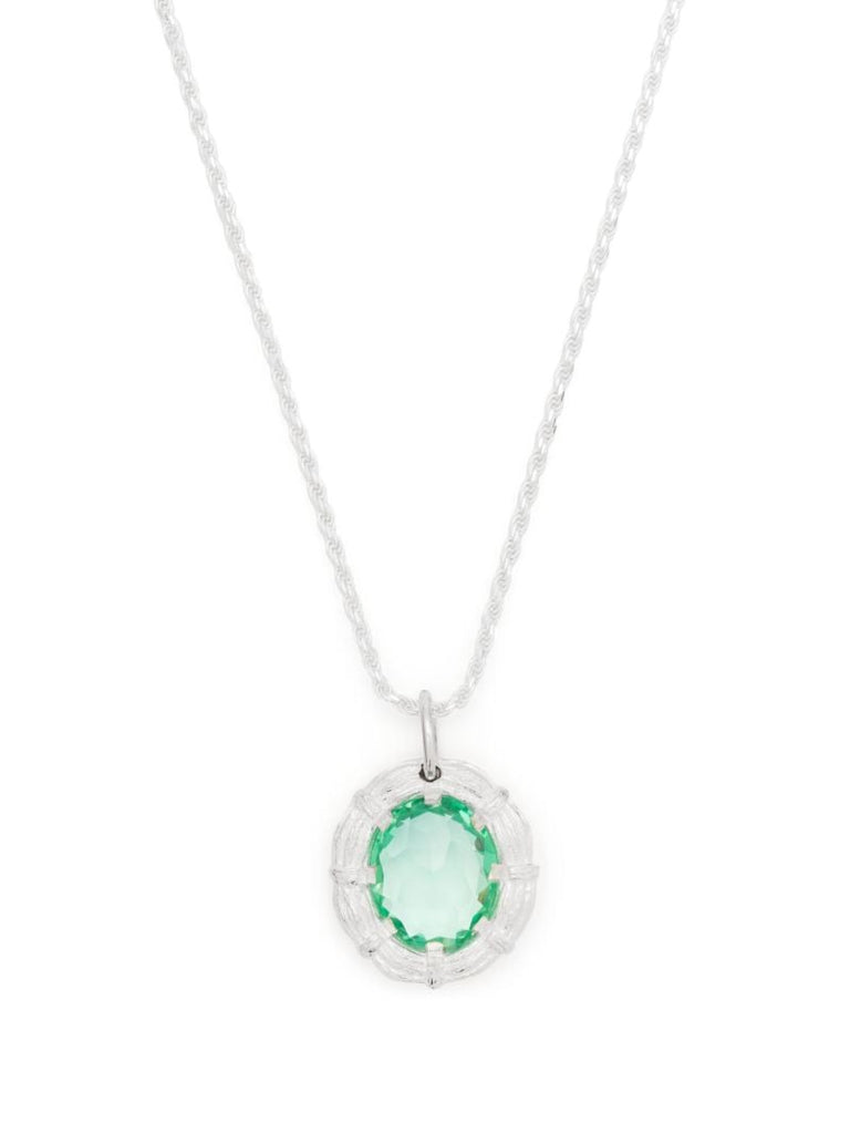 Sterling Silver Bound Willow Sapphire Necklace