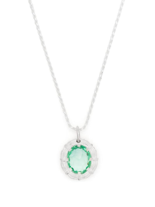 Sterling Silver Bound Willow Sapphire Necklace