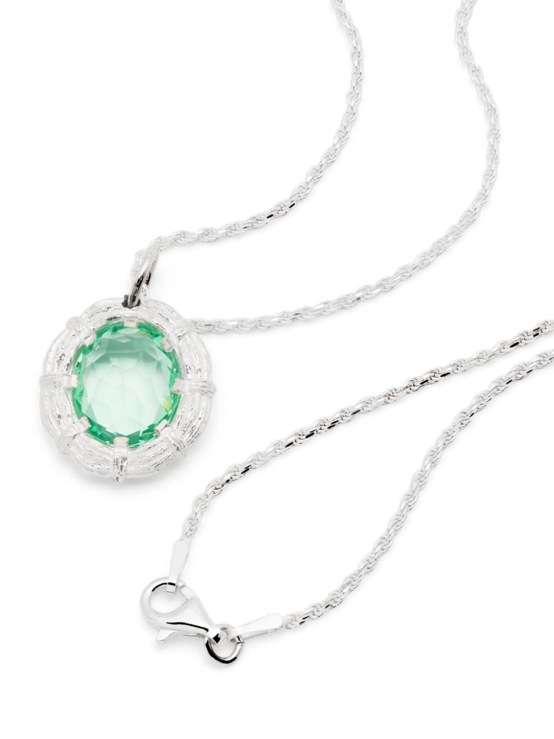 Sterling Silver Bound Willow Sapphire Necklace