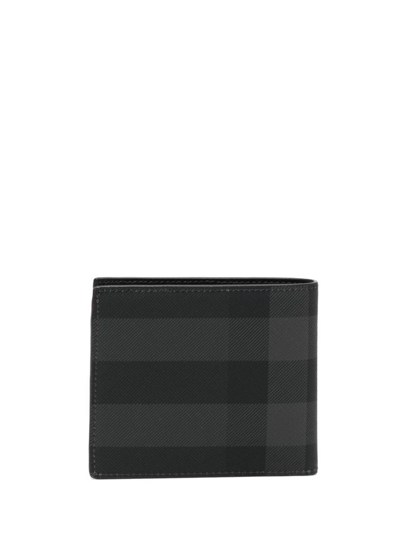 Grey Check Print Bi-fold Wallet