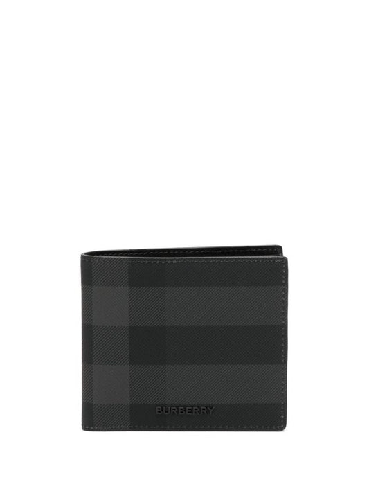 Grey Check Print Bi-fold Wallet