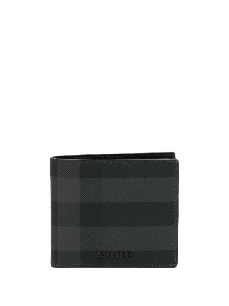 Grey Check Print Bi-fold Wallet