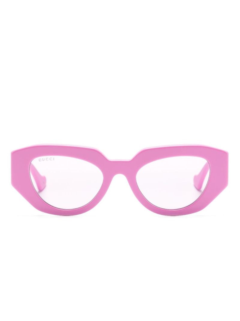 Pink Gene Gg Oval-frame Sunglasses