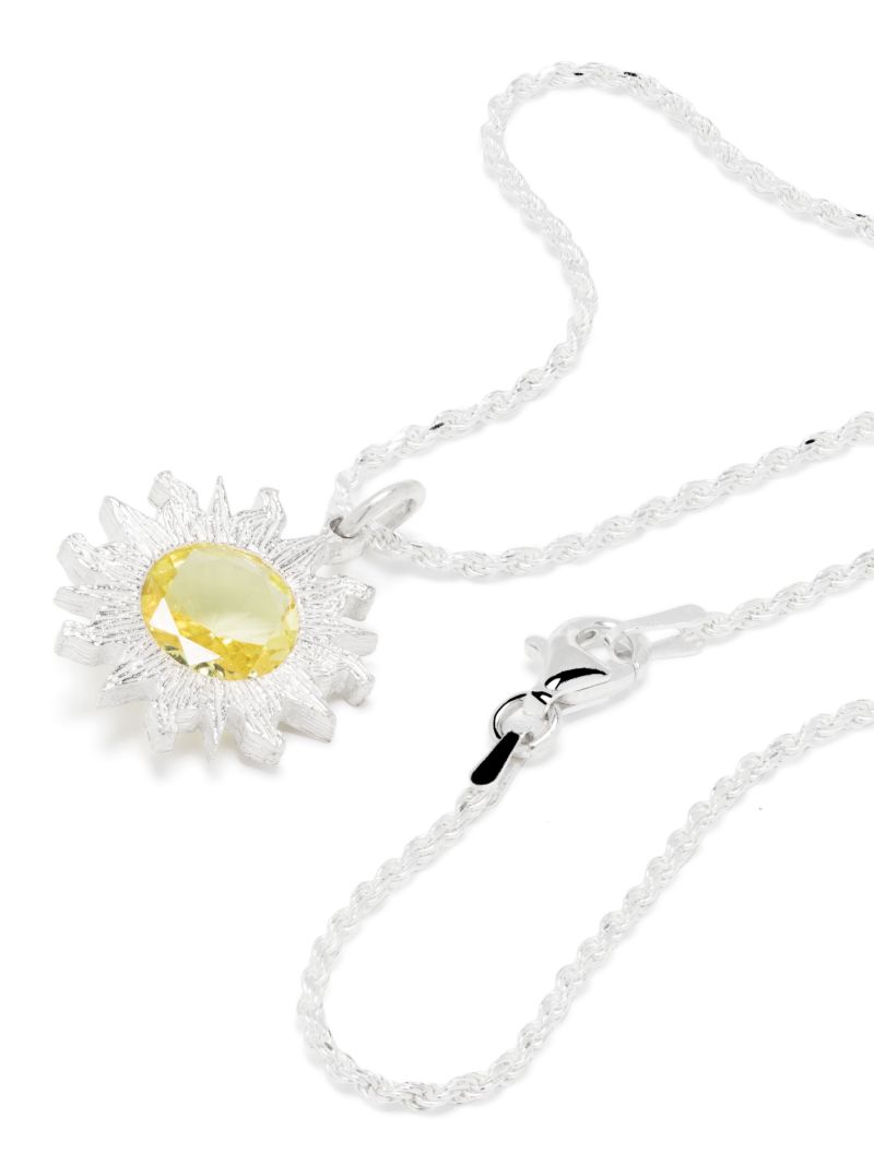Sterling Silver Sun Sapphire Necklace