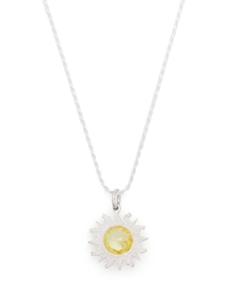 Sterling Silver Sun Sapphire Necklace