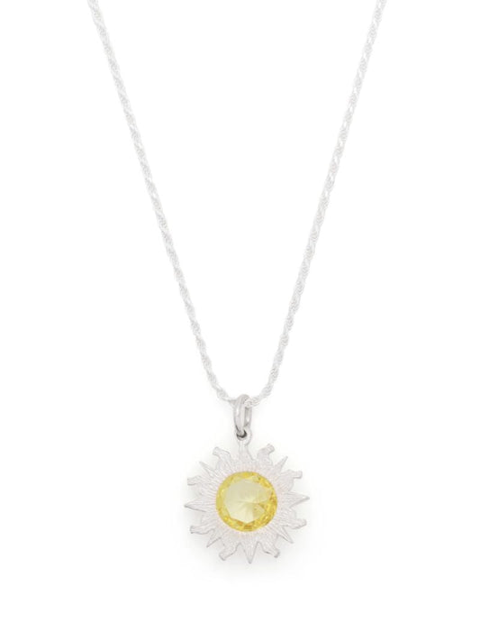 Sterling Silver Sun Sapphire Necklace