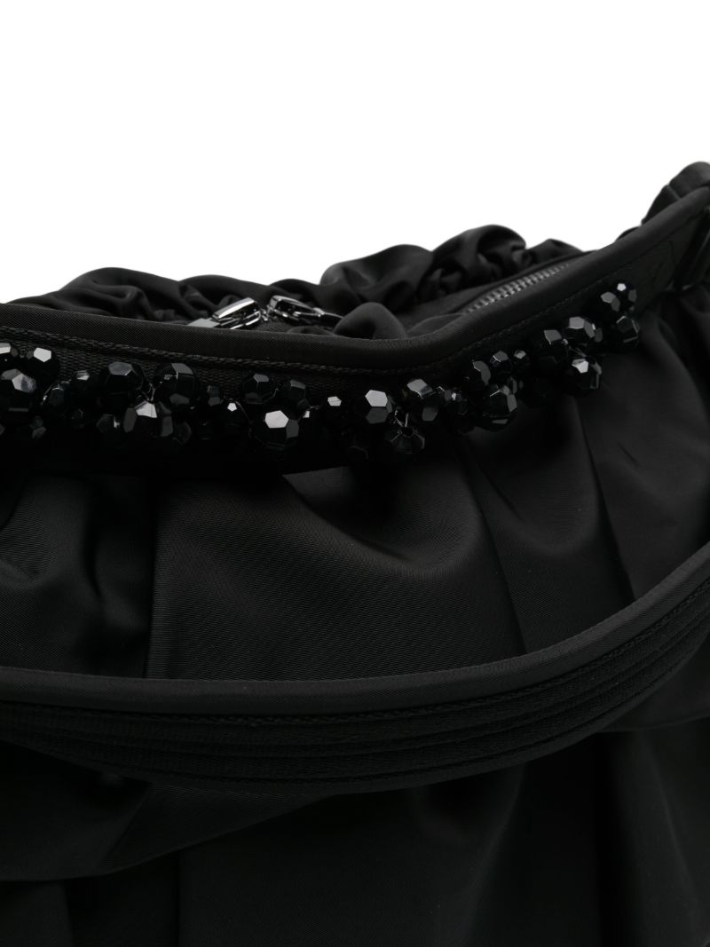 Black Ruffled Tote Bag