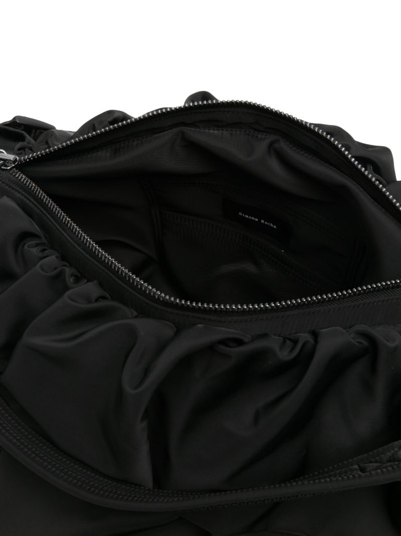 Black Ruffled Tote Bag