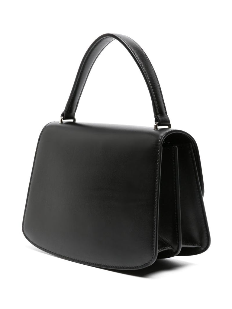 Black Sofia 8.75 Leather Top Handle Bag