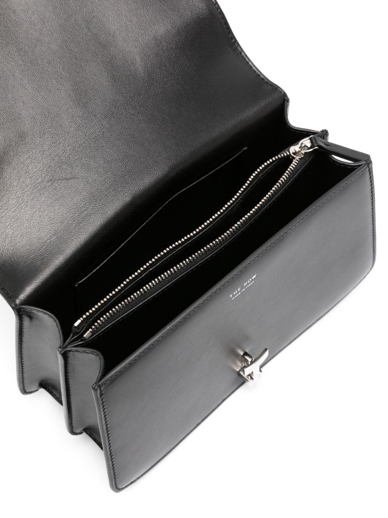Black Sofia 8.75 Leather Top Handle Bag