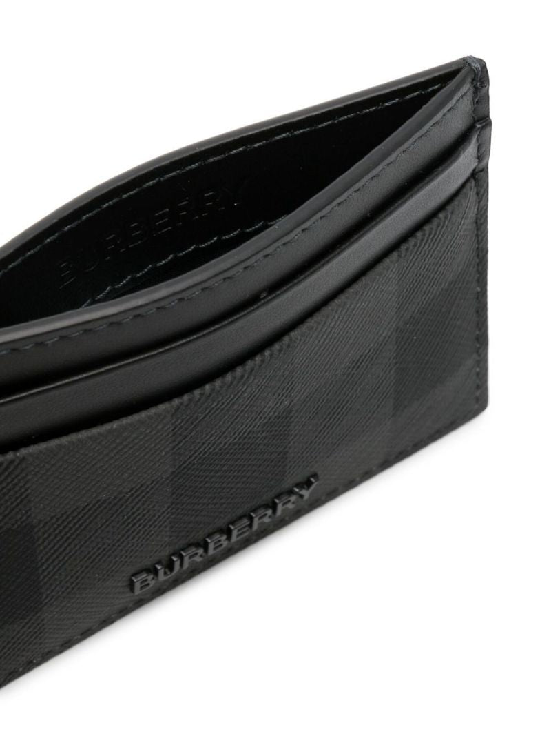 Grey Check Print Cardholder