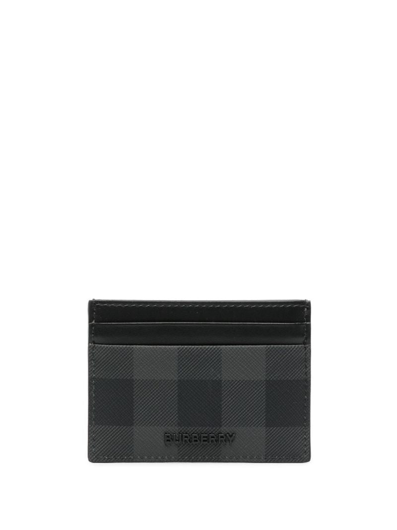 Grey Check Print Cardholder