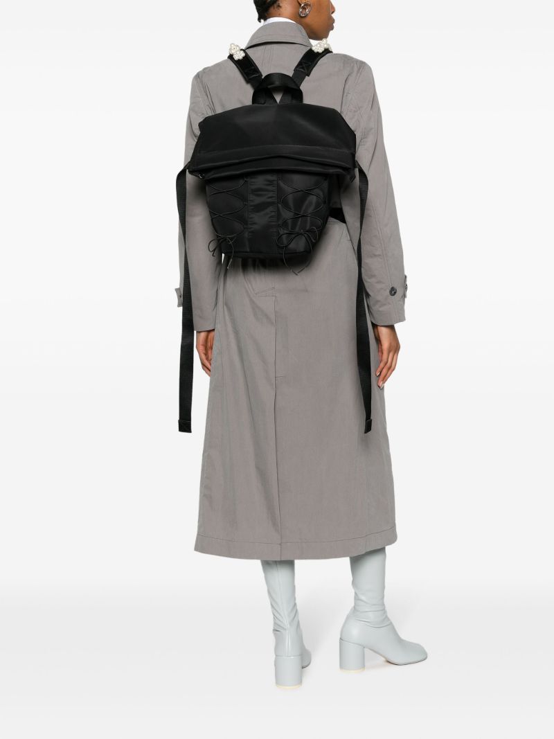Black Military Lace-up Backpack
