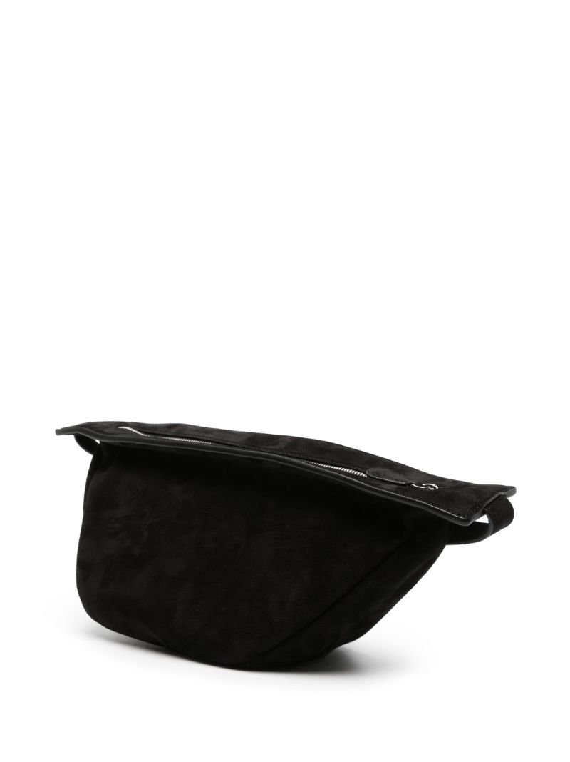 Black Small Slouchy Banana Suede Cross Body Bag