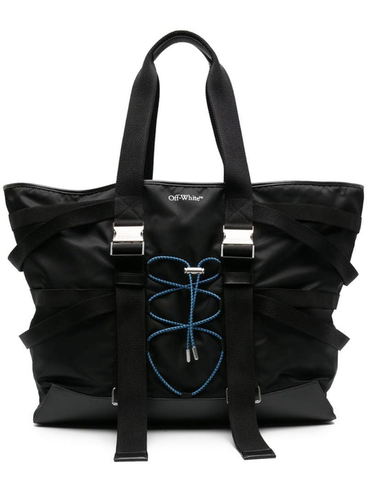 Black Courrier Tote Bag