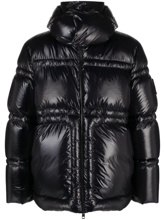 Black Thuban Hooded Quilted Jacket
